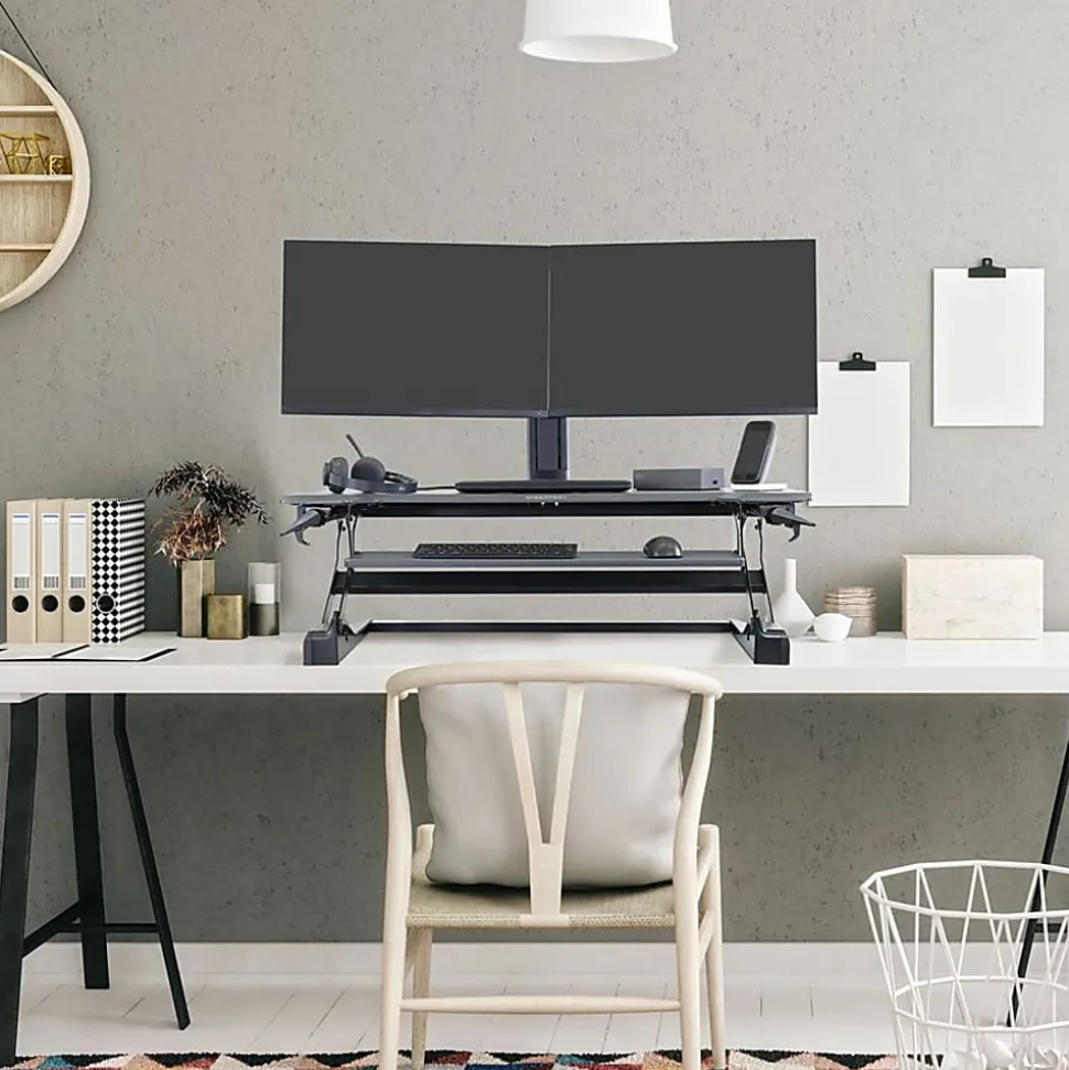 Ergotron WorkFit-TL 39"W Sit-Stand Desk Converter With Adjustable Height, Black