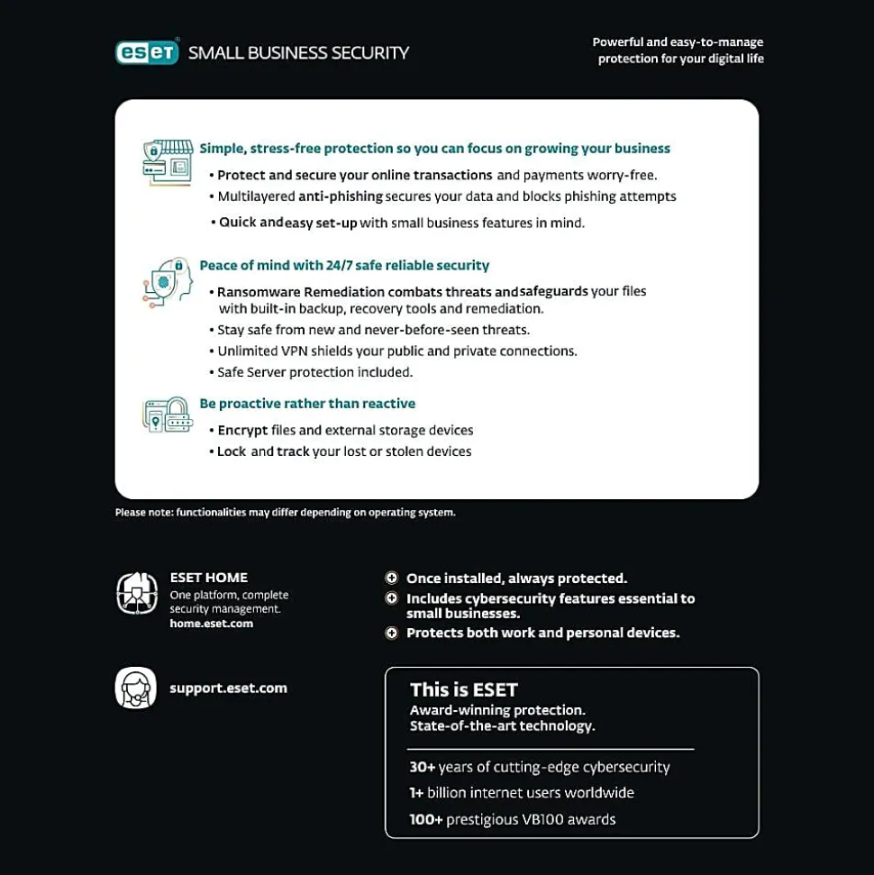 ESET Small Business Security, For 5 Devices, PC/Mac, Product Key/Download