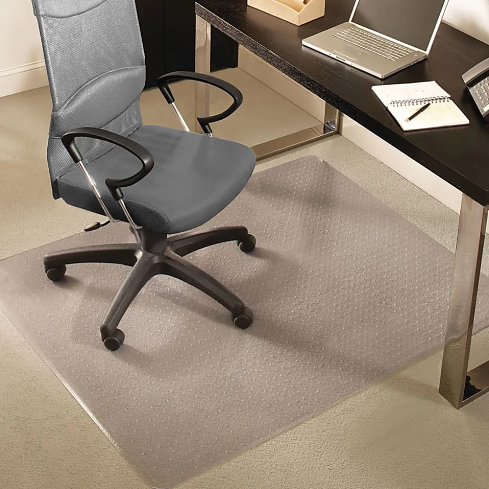 ES Robbins EverLife Chair Mat For Medium Pile Carpet, 46" x 60", Clear
