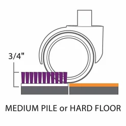 ES ROBBINS Game Zone Chair Mat - Medium Pile Carpet, Hard Floor - 46" Length x 42" Width - Hexagon - Vinyl - Black - 1 Each