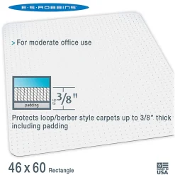 ES Robbins Multi-Task AnchorBar Carpet Chair Mat, Rectangular, 46