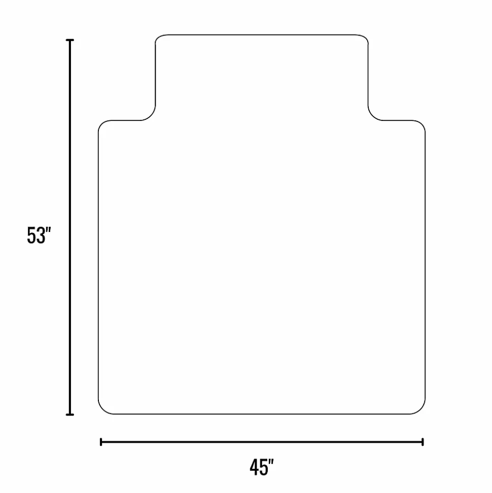 ES Robbins Natural Origins® Vinyl Chair Mat For Hard Floors, With Lip, 45" x 53", Clear