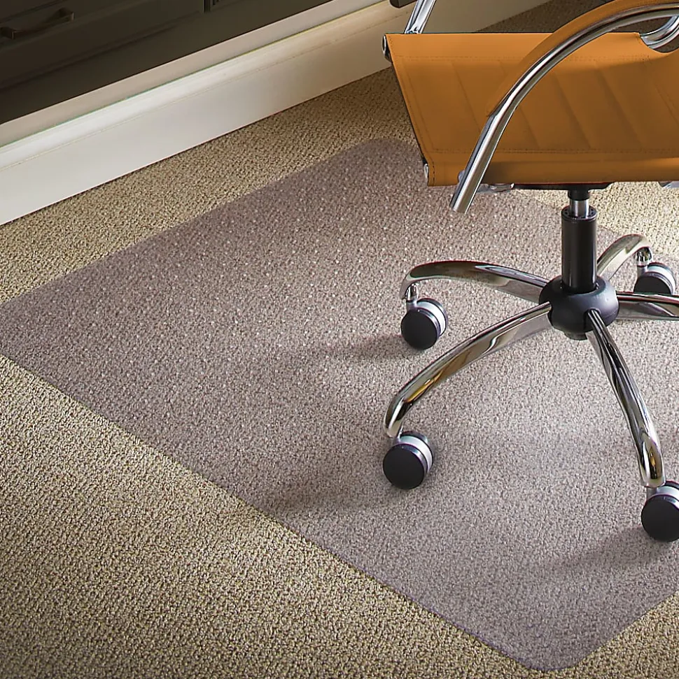 ES Robbins Natural Origins® Vinyl Chair Mat For Low-Pile Carpet, 46" x 60", Clear