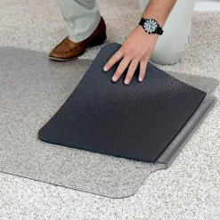 ES ROBBINS Sit or Stand Mat with Lip - Pile Carpet - 53" x 36"- Lip Size 18" x 20"- Rectangular - Vinyl, Foam - Clear - 1 Each - ESR184619