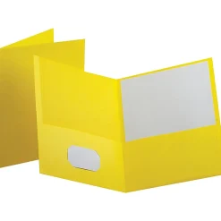 Esselte® Letter-Size Twin-Pocket Report Covers, Yellow, Box Of 25