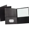 Esselte® Letter-Size Twin-Pocket Report Covers, Black, Box Of 25