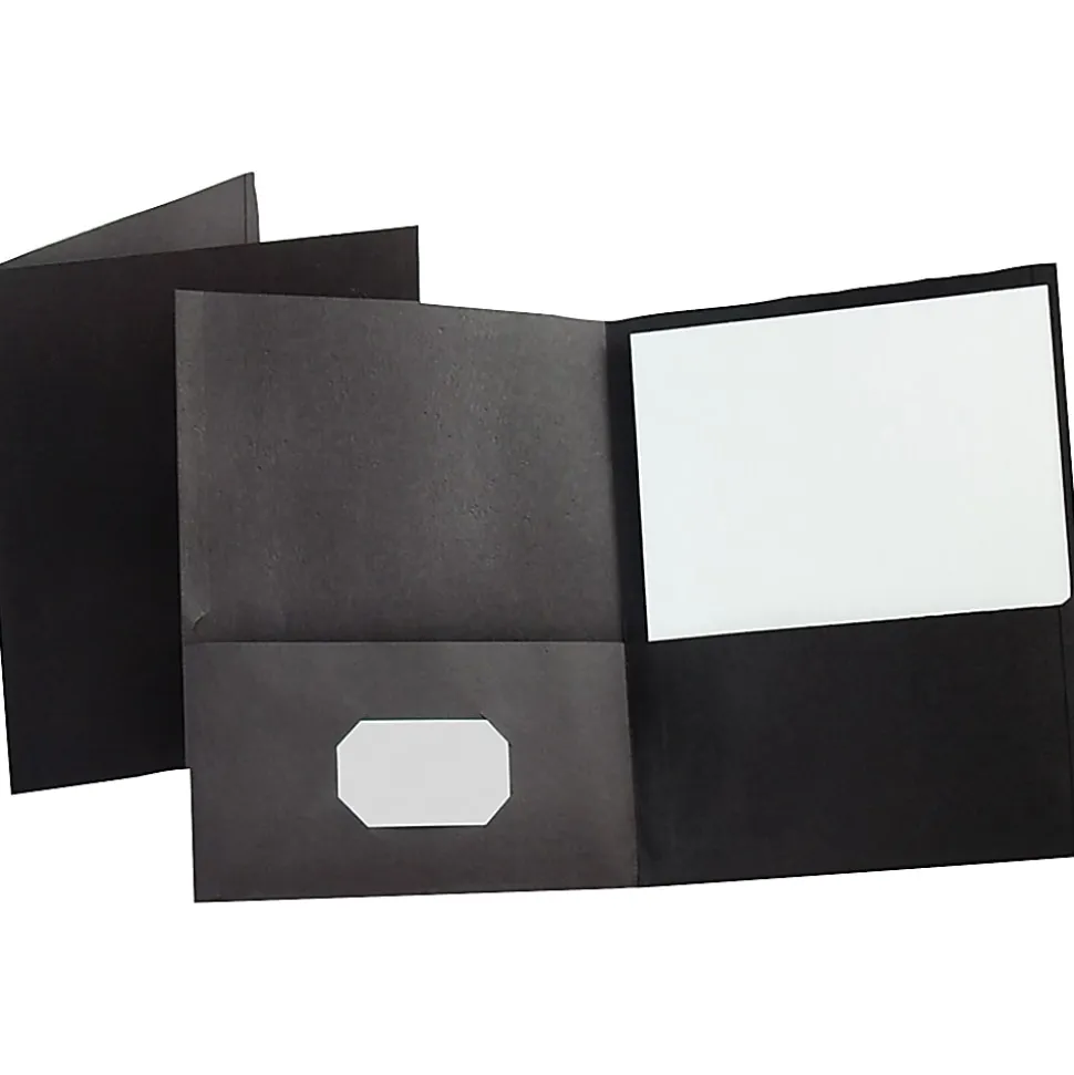 Esselte® Letter-Size Twin-Pocket Report Covers, Black, Box Of 25
