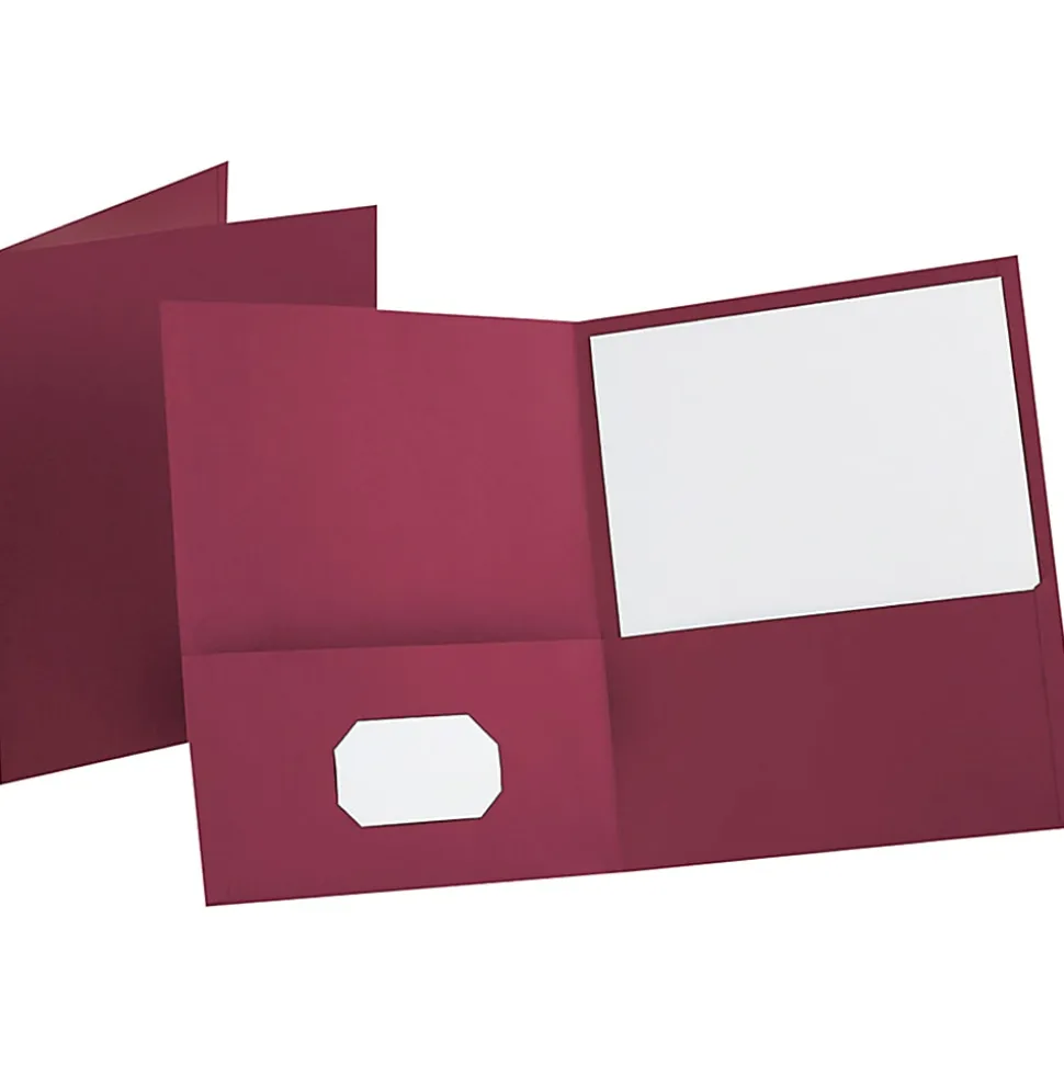 Esselte® Letter-Size Twin-Pocket Report Covers, Burgundy, Box Of 25