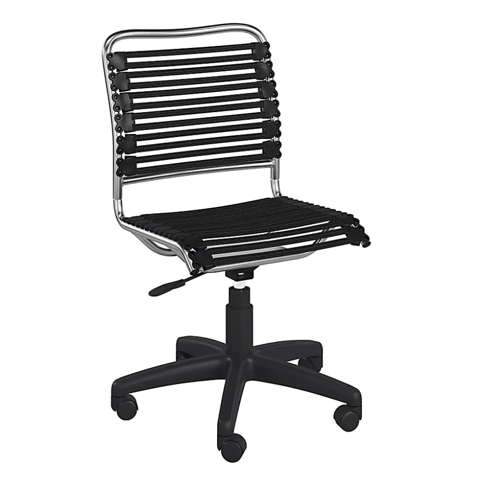 Eurostyle Allison Bungie Low-Back Commercial Office Chair, Black/Silver
