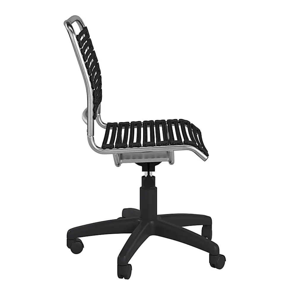 Eurostyle Allison Bungie Low-Back Commercial Office Chair, Black/Silver