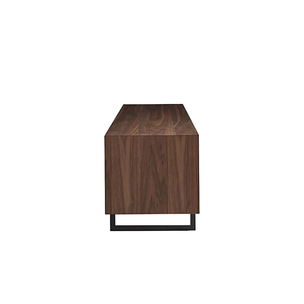 Eurostyle Anderson Media Stand, 19-1/2"H x 94-1/2"W x 16-1/2"D, Walnut/Gray