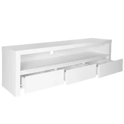 Eurostyle Bryant Media Stand, 19-1/2"H x 59"W x 15-1/2"D, Matte White