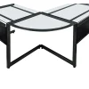 Eurostyle Caesar 78"W Corner Desk, Black/Clear