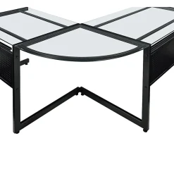 Eurostyle Caesar 78"W Corner Desk, Black/Clear