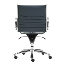 Eurostyle Dirk Faux Leather Low-Back Commercial Office Chair, Chrome/Blue
