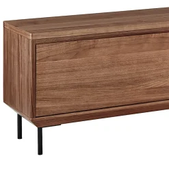 Eurostyle Saga Media Stand, 20-1/2"H x 78-1/2"W x 15-1/2"D, Walnut/Black