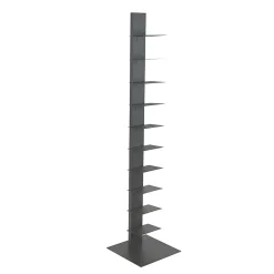 Eurostyle Sapiens 60"H 10-Shelf Bookcase, Anthracite