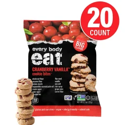 Every Body Eat Cranberry Vanilla Cookie Bites, 1.1 Oz, Total Qty 20