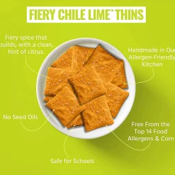 Every Body Eat Fiery Chile Lime Crackers, 1.1 Oz, Total Qty 20