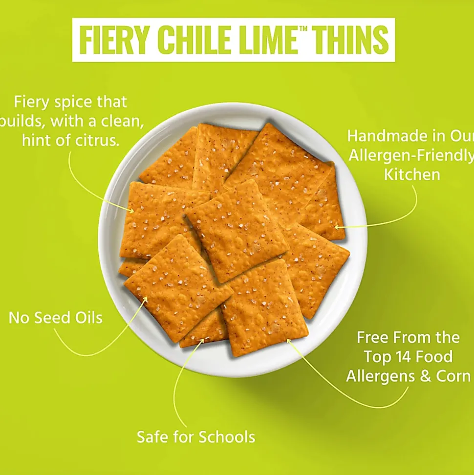 Every Body Eat Fiery Chile Lime Crackers, 1.1 Oz, Total Qty 20