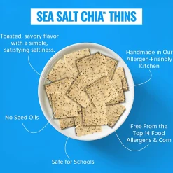 Every Body Eat Sea Salt Chia Crackers, 1.1 Oz, Total Qty 20