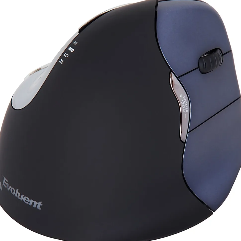 Evoluent VerticalMouse 4 Right Wireless - Optical - Wireless - Radio Frequency - 2.40 GHz - Black - USB - VM4RW