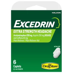 Excedrin Extra Strength Headache Pain Relief Caplets, Pack Of 6 Caplets