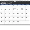 2026-2027 Excello Brands Academic Year Large Print Wall Calendar, 15" x 12", Black, April To December, Total Qty 1