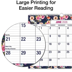 2026-2027 Excello Brands Academic Year Large Print Wall Calendar, 15