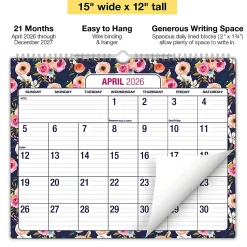 2026-2027 Excello Brands Academic Year Large Print Wall Calendar, 15