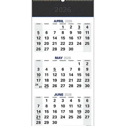 2026-2027 Excello Brands Academic Year Large Print 3-Month View Wall Calendar, 27