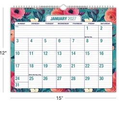2026-2027 Excello Brands Academic Year Large Print Wall Calendar, 15
