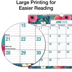 2026-2027 Excello Brands Academic Year Large Print Wall Calendar, 15