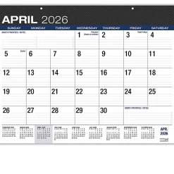 2026-2027 Excello Brands Academic Year Large Print Desk Pad Calendar, 22" x 17", Black, April To December, Total Qty 1