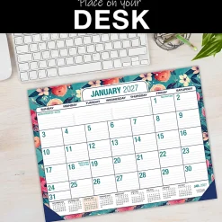 2026-2027 Excello Brands Academic Year Large Print Desk Pad Calendar, 22