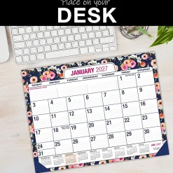 2026-2027 Excello Brands Academic Year Large Print Desk Pad Calendar, 22