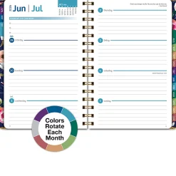 2026-2027 Excello Brands 14-Month Academic Year Hardcover Weekly/Monthly Fashion Planner, 5-1/2" x 8", Navy Floral, May To June, Total Qty 1