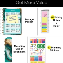 2026-2027 Excello Brands 14-Month Academic Year Hardcover Weekly/Monthly Fashion Planner, 5-1/2