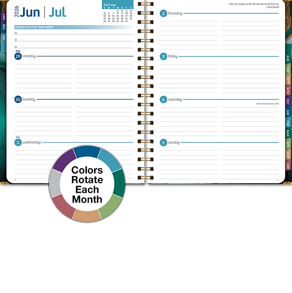 2026-2027 Excello Brands 14-Month Academic Year Hardcover Weekly/Monthly Fashion Planner, 8-1/2" x 11", Dragonflies, May To June, Total Qty 1