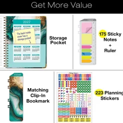 2026-2027 Excello Brands 14-Month Academic Year Hardcover Weekly/Monthly Fashion Planner, 8-1/2