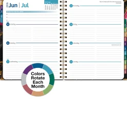 2026-2027 Excello Brands 14-Month Academic Year Hardcover Weekly/Monthly Fashion Planner, 5-1/2" x 8", Dragonflies, May To June, Total Qty 1