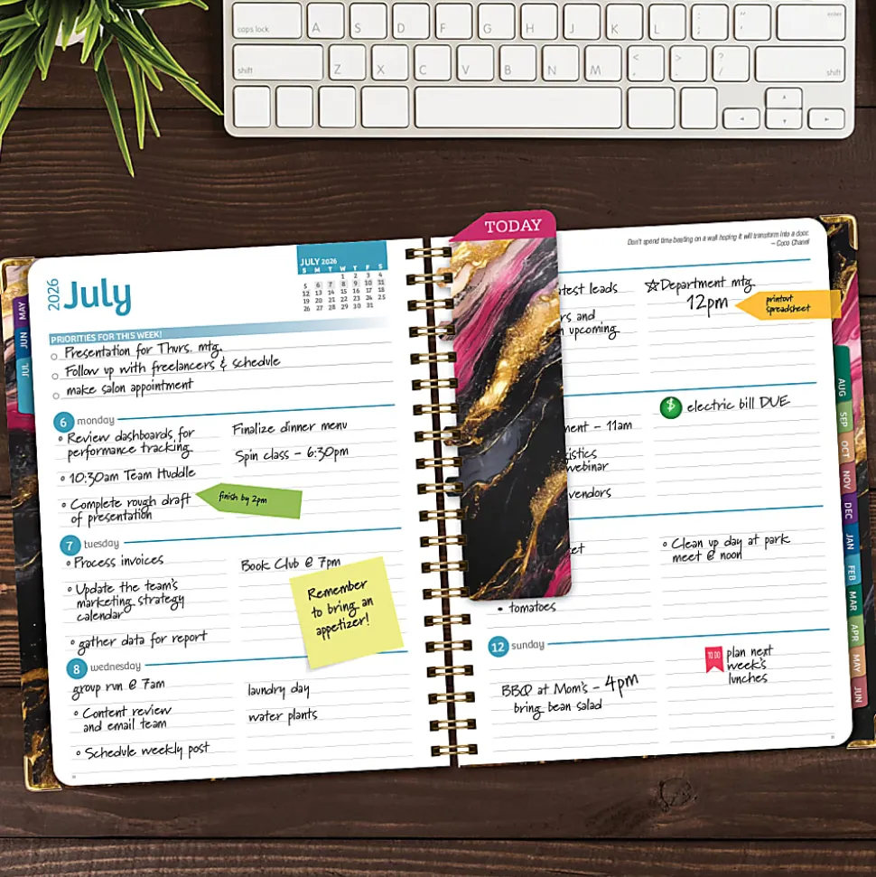 2026-2027 Excello Brands 14-Month Academic Year Hardcover Weekly/Monthly Fashion Planner, 5-1/2" x 8", Dragonflies, May To June, Total Qty 1