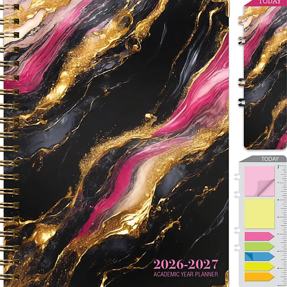 2026-2027 Excello Brands 14-Month Academic Year Hardcover Weekly/Monthly Fashion Planner, 5-1/2" x 8", Dragonflies, May To June, Total Qty 1
