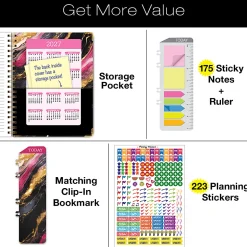 2026-2027 Excello Brands 14-Month Academic Year Hardcover Weekly/Monthly Fashion Planner, 5-1/2
