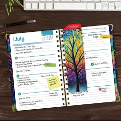 2026-2027 Excello Brands 14-Month Academic Year Hardcover Weekly/Monthly Fashion Planner, 5-1/2" x 8", Black Tree Seasons, May To June, Total Qty 1