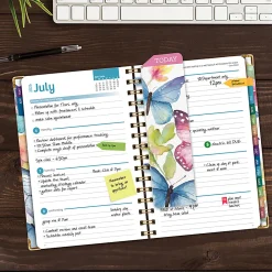 2026-2027 Excello Brands 14-Month Academic Year Hardcover Weekly/Monthly Fashion Planner, 5-1/2" x 8", Watercolor Butterflies, May-June, Total Qty 1