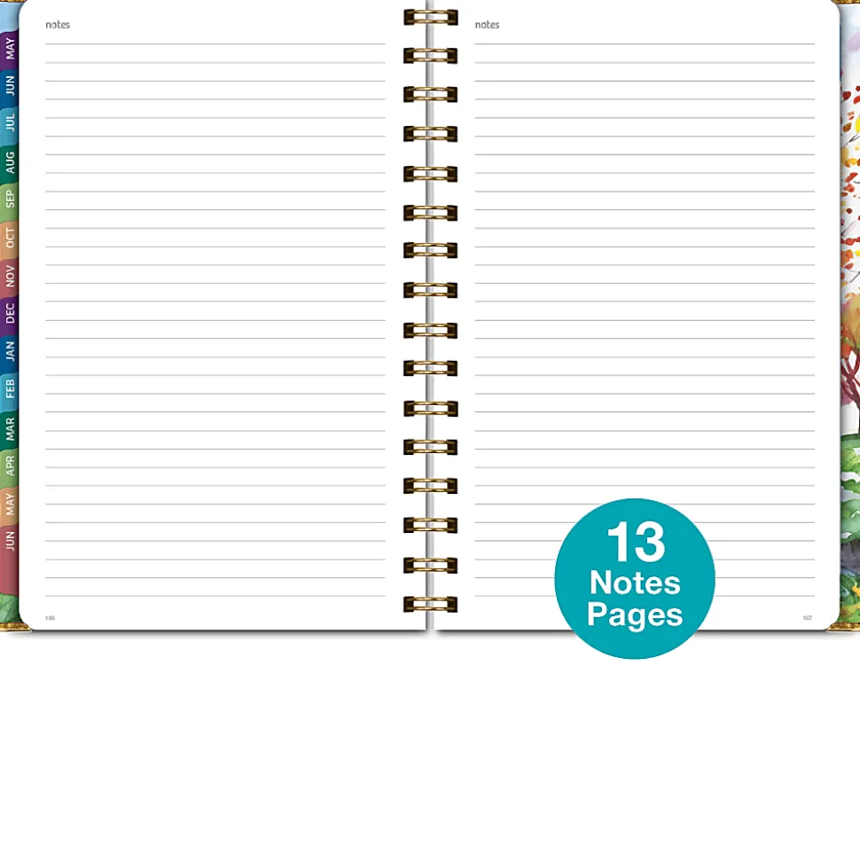2026-2027 Excello Brands 14-Month Academic Year Hardcover Weekly/Monthly Fashion Planner, 5-1/2" x 8", Tree Seasons, May To June, Total Qty 1
