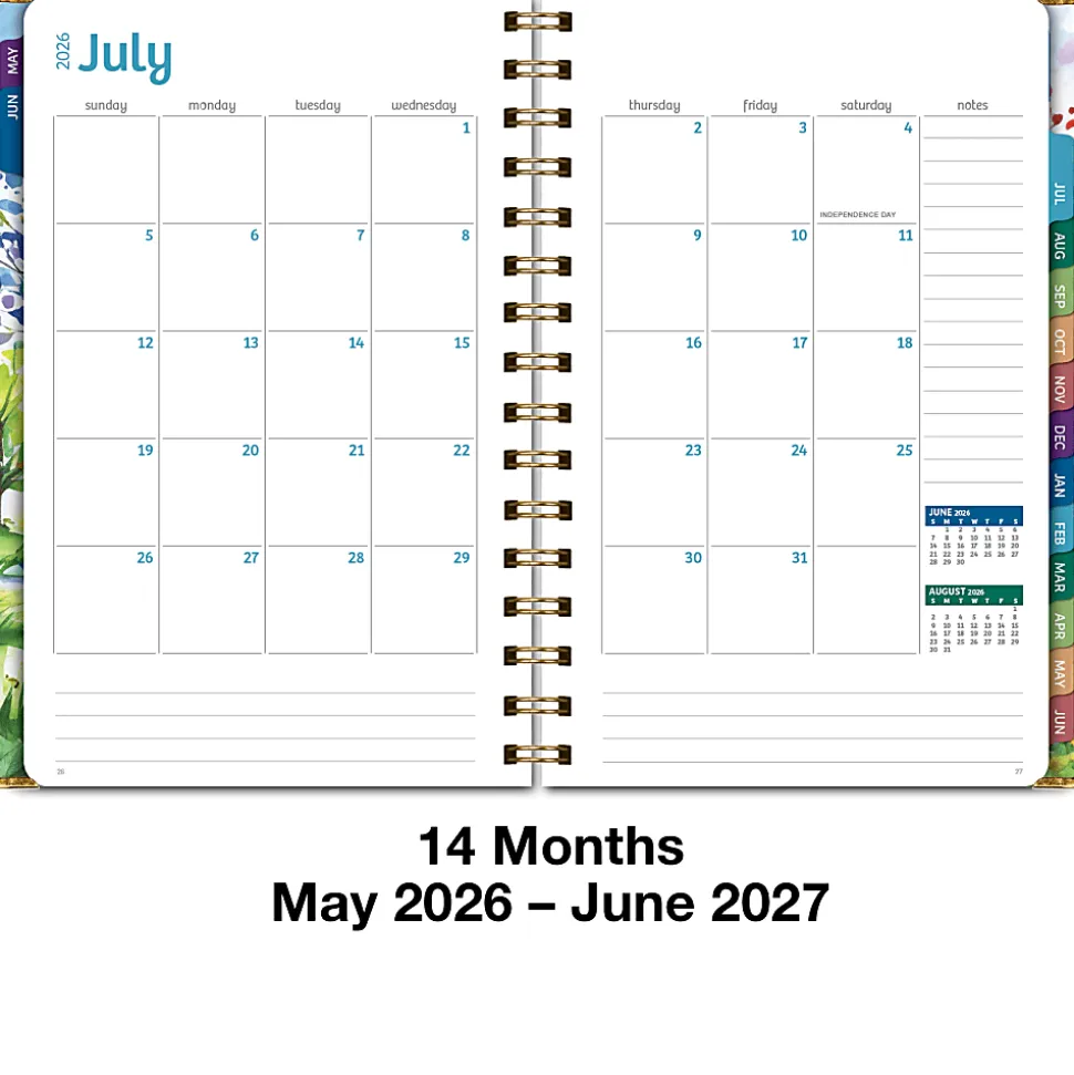 2026-2027 Excello Brands 14-Month Academic Year Hardcover Weekly/Monthly Fashion Planner, 5-1/2" x 8", Tree Seasons, May To June, Total Qty 1