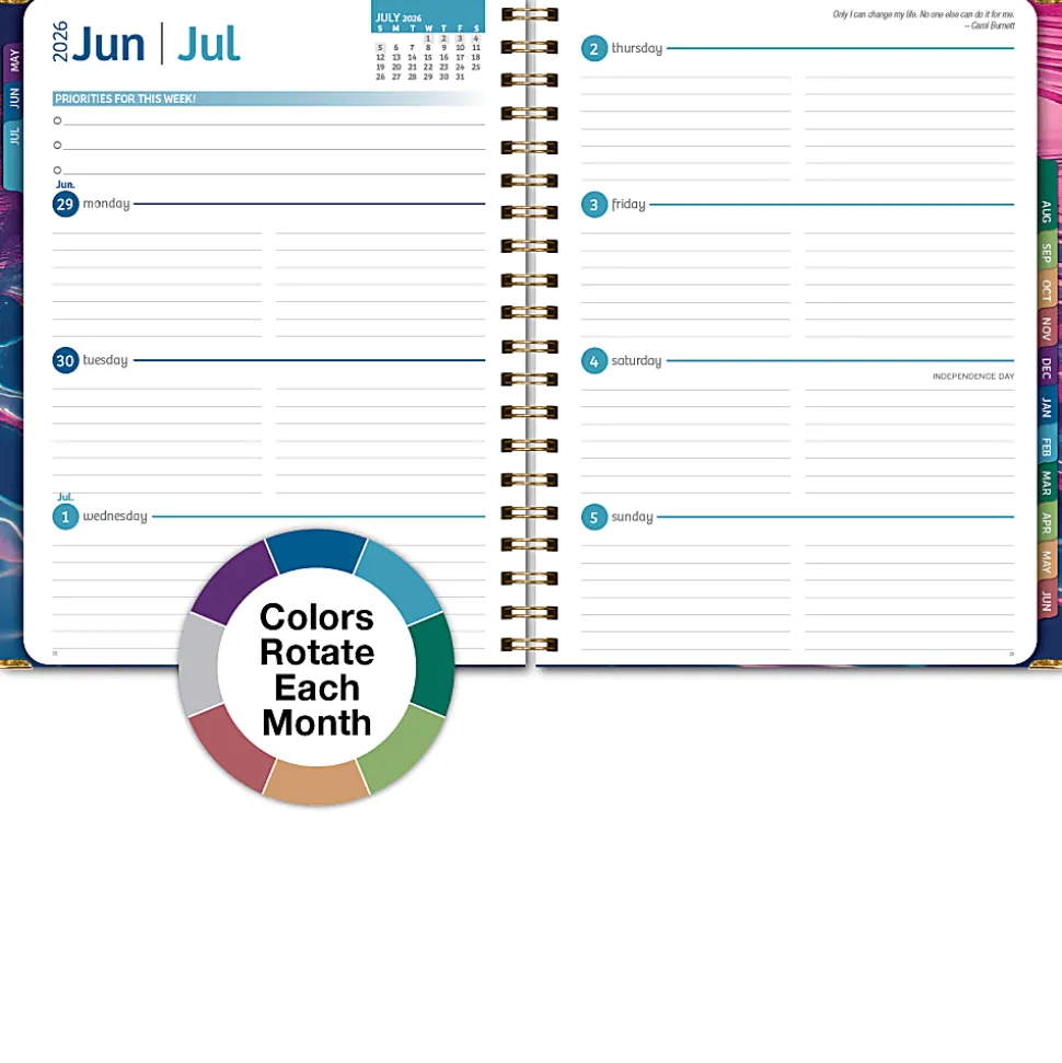 2026-2027 Excello Brands 14-Month Academic Year Hardcover Weekly/Monthly Fashion Planner, 8-1/2" x 11", Summer Bliss, May To June, Total Qty 1