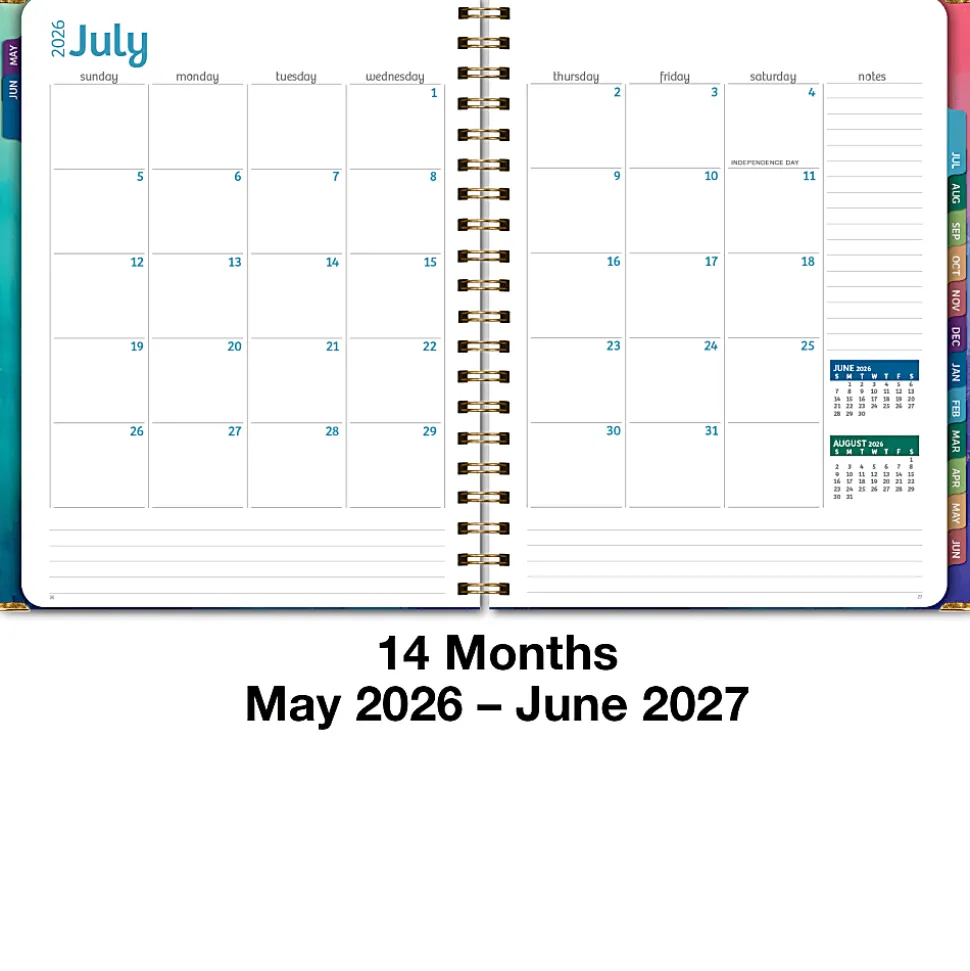 2026-2027 Excello Brands 14-Month Academic Year Hardcover Weekly/Monthly Fashion Planner, 8-1/2" x 11", Orchid, May To June, Total Qty 1